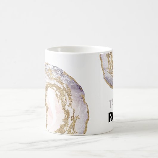 *~*は一流の石ピンクのパステルのグリッターを個人化します コーヒーマグカップ (中央)