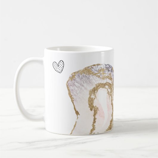*~*は一流の石ピンクのパステルのグリッターを個人化します コーヒーマグカップ (左)