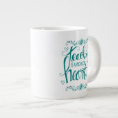 は教えハート|かわいい言葉 ジャンボコーヒーマグカップ (正面右)