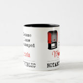 は来、公証人が刻印されたミネソタを見た ツートーンマグカップ (中央)