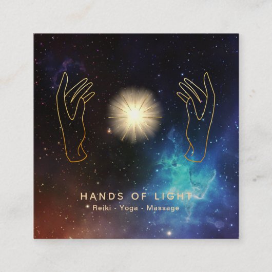 *~*は治療手の宇宙宇宙エネルギーを主演します スクエア名刺 (正面)