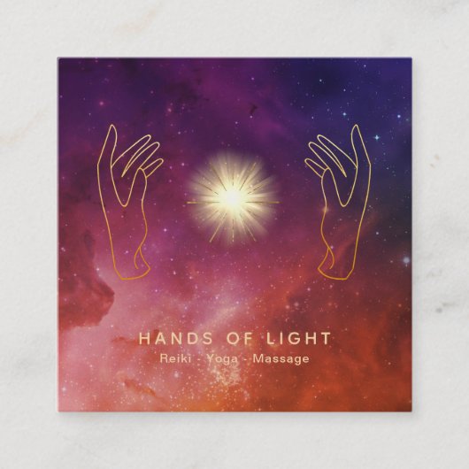 *~*は治療手の宇宙宇宙ライトを主演します スクエア名刺 (正面)