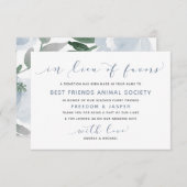 は結婚ほこりっぽい青い水色に代わって サンキューカード (正面/裏面)