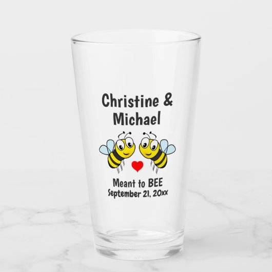 は結婚ハート可愛いビアピントに タンブラーグラス (正面)