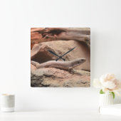 は虫類ノーザンブルートンギュートカゲ スクエア壁時計 (ホーム)