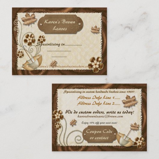 は離れ茶色だ 割引カード (正面/裏面)