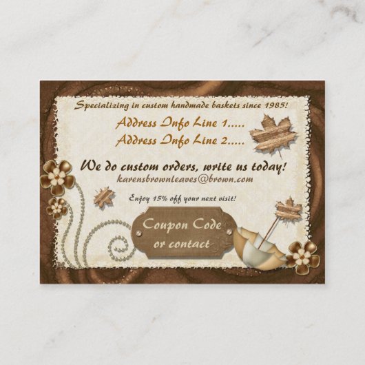 は離れ茶色だ 割引カード (裏面)