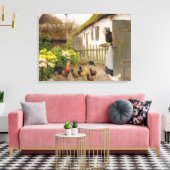 は食べ物を与えヘンズ(H.A.ブランデキルデ) キャンバスプリント (インサイチュ (リビング))