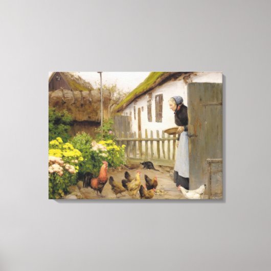 は食べ物を与えヘンズ(H.A.ブランデキルデ) キャンバスプリント (正面)