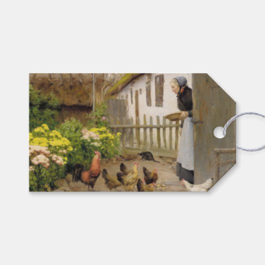 は食べ物を与えヘンズ（H.A.ブランデキルデ） ギフトタグ (正面(横))