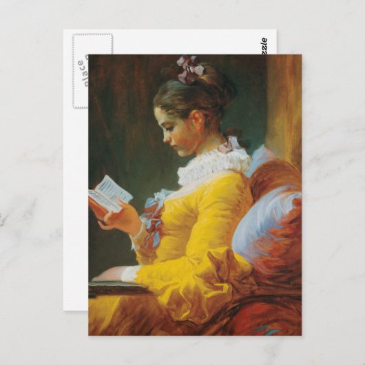 は黄色読の服を着ている ポストカード (正面/裏面)