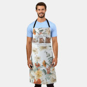 ばあちゃん、大好き! | 花の3枚写真コラージュ エプロン (着用した状態)