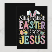 ばかうさぎ イースターはイエスのため かわいいウサギ 招待状 (正面/裏面)