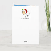 ばかげたハムバグ 羊がサンタ帽をかぶったホリデー シーズンカード (裏面)