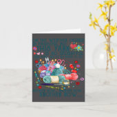 ばかげた毛糸編み物編み物恋人たちが行く カード (黄色い花)