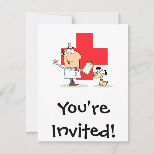 ばかげた漫画の獣医 招待状 (正面)