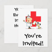 ばかげた漫画の獣医 招待状 (正面/裏面)