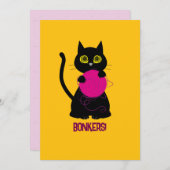 ばかげてる！　グリーティングカード - 編み物 + キティ シーズンカード (正面/裏面)