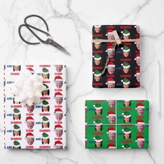 ばかとダンバーハリスとバイデン氏トランプの投票 ラッピングペーパーシート (正面)