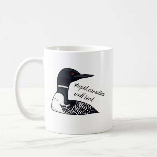 ばかなカナダオオカミ鳥 コーヒーマグカップ (左)
