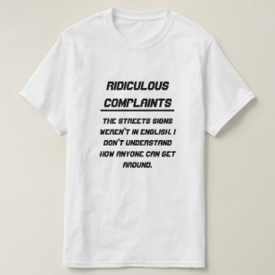 ばかばかしい不平のシンボルや象徴は英語にありませんでした Tシャツ