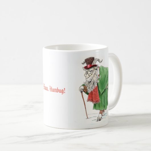 ばかばかしいBaaa! Ebeneezer Scroogeのヤギのマグ コーヒーマグカップ (正面右)