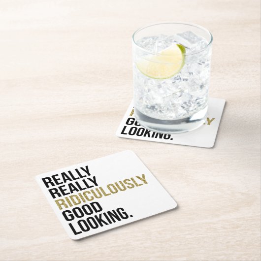 ばかばかしく良い探し引用文 スクエアペーパーコースター (インサイチュ)