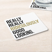 ばかばかしく良い探し引用文 スクエアペーパーコースター (アングル)