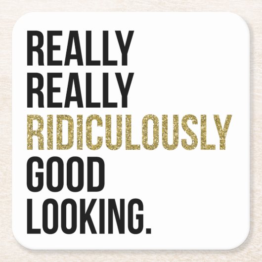 ばかばかしく良い探し引用文 スクエアペーパーコースター (正面)