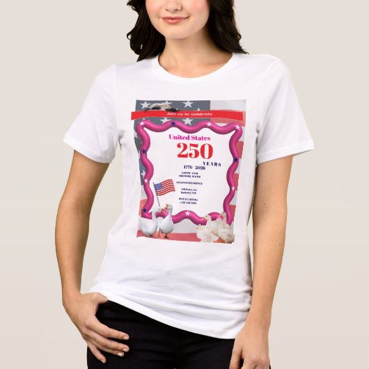 ばかガモの私たち 250周年お祝い トライブレンドTシャツ (正面)