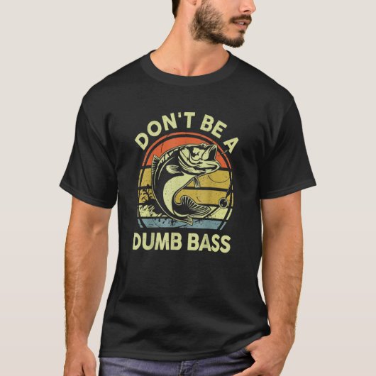 ばかバスフィッシュパパ釣りおもしろい人 Tシャツ (正面)