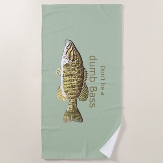 ばかベースおもしろいやる気を起こさせる引用文ユーモア ビーチタオル (正面)