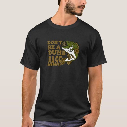 ばかベース、魚釣り愛好家 Tシャツ (正面)