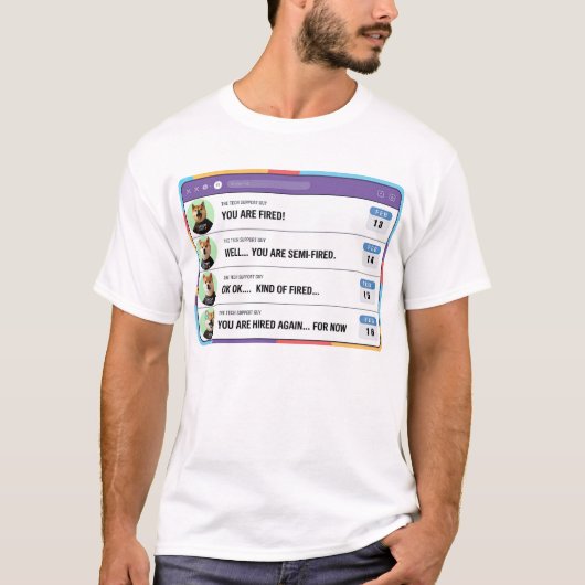 ばかボス間違って人を解雇 Tシャツ (正面)