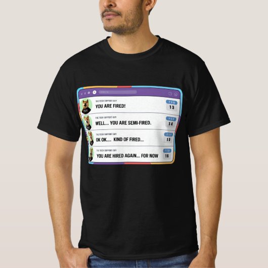 ばかボス間違って人を解雇 Tシャツ (正面)
