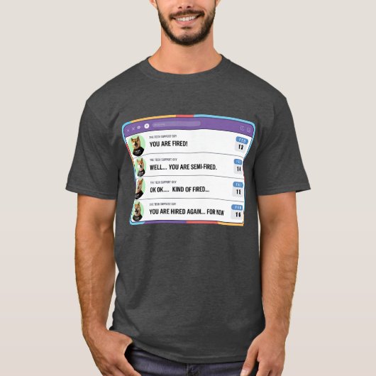 ばかボス間違って人を解雇 Tシャツ (正面)
