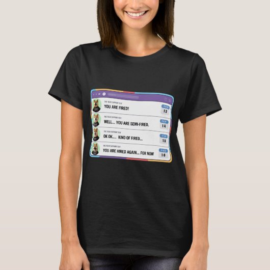 ばかボス間違って人を解雇 Tシャツ (正面)