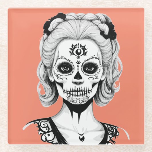 ばか女 ガラスコースター (正面)