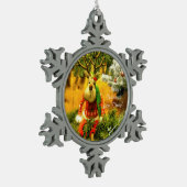 "ばか"の雪片のオーナメント スノーフレークピューターオーナメント (左)