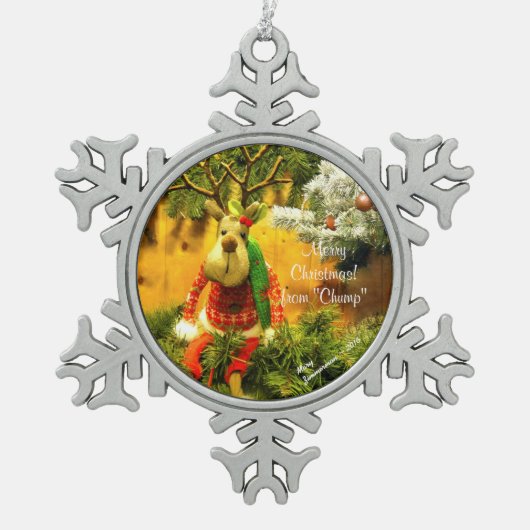 "ばか"の雪片のオーナメント スノーフレークピューターオーナメント (正面)