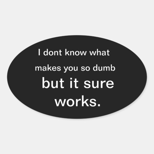 ばか 楕円形シール (正面)