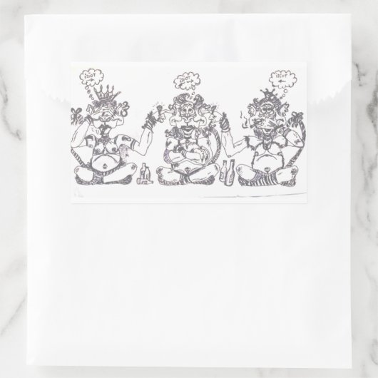 ばか 長方形シール (バッグ)