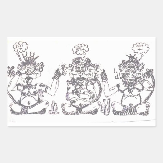 ばか 長方形シール (正面)