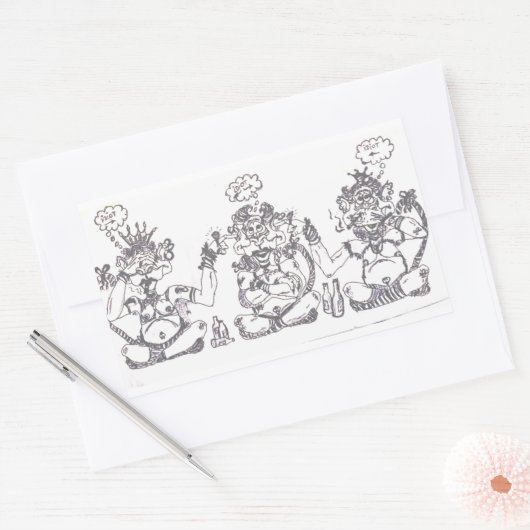 ばか 長方形シール (封筒)