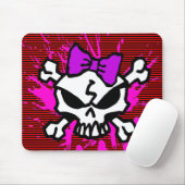（ばちゃばちゃ）跳ねるが付いている恐い女の子のスカル マウスパッド (マウス)