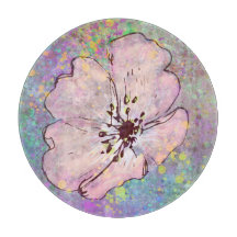 （ばちゃばちゃ）跳ねると花付きガ絵を描ラスス板