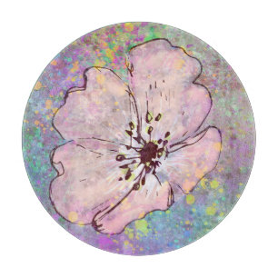 (ばちゃばちゃ)跳ねると花付きガ絵を描ラスス板 カッティングボード