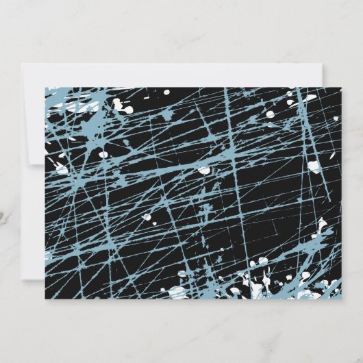 （ばちゃばちゃ）跳ねるの星のバーのバルミツワーの青い招待状 招待状 (裏面)