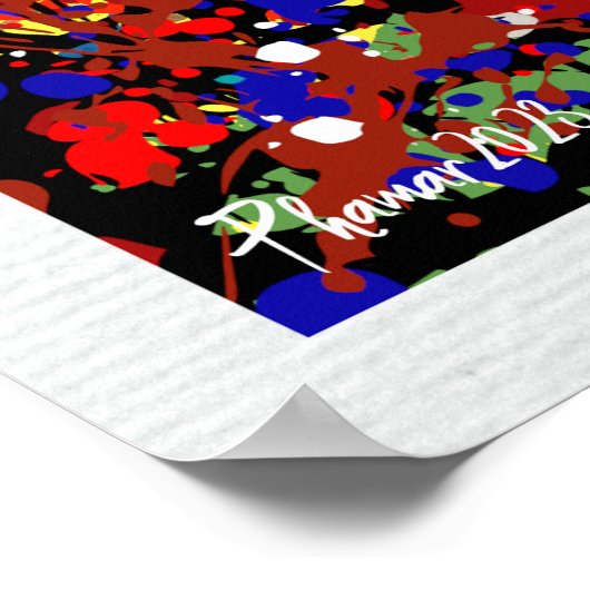 (ばちゃばちゃ)跳ねるアップ絵を描(ばちゃばちゃ)跳ねるポスター ポスター (角)