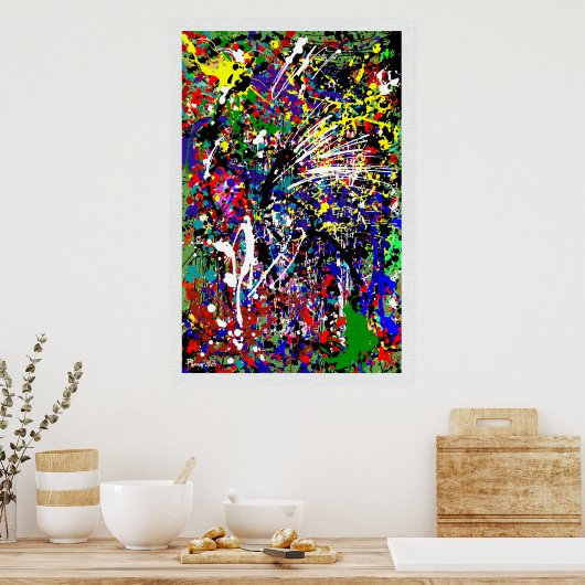 （ばちゃばちゃ）跳ねるアップ絵を描（ばちゃばちゃ）跳ねるポスター ポスター (キッチン)